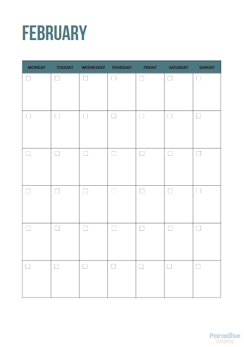 Calendário Sem Data