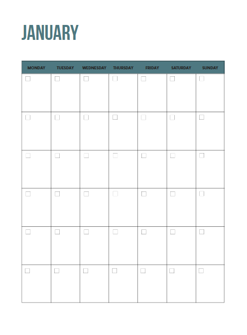 Calendário Sem Data